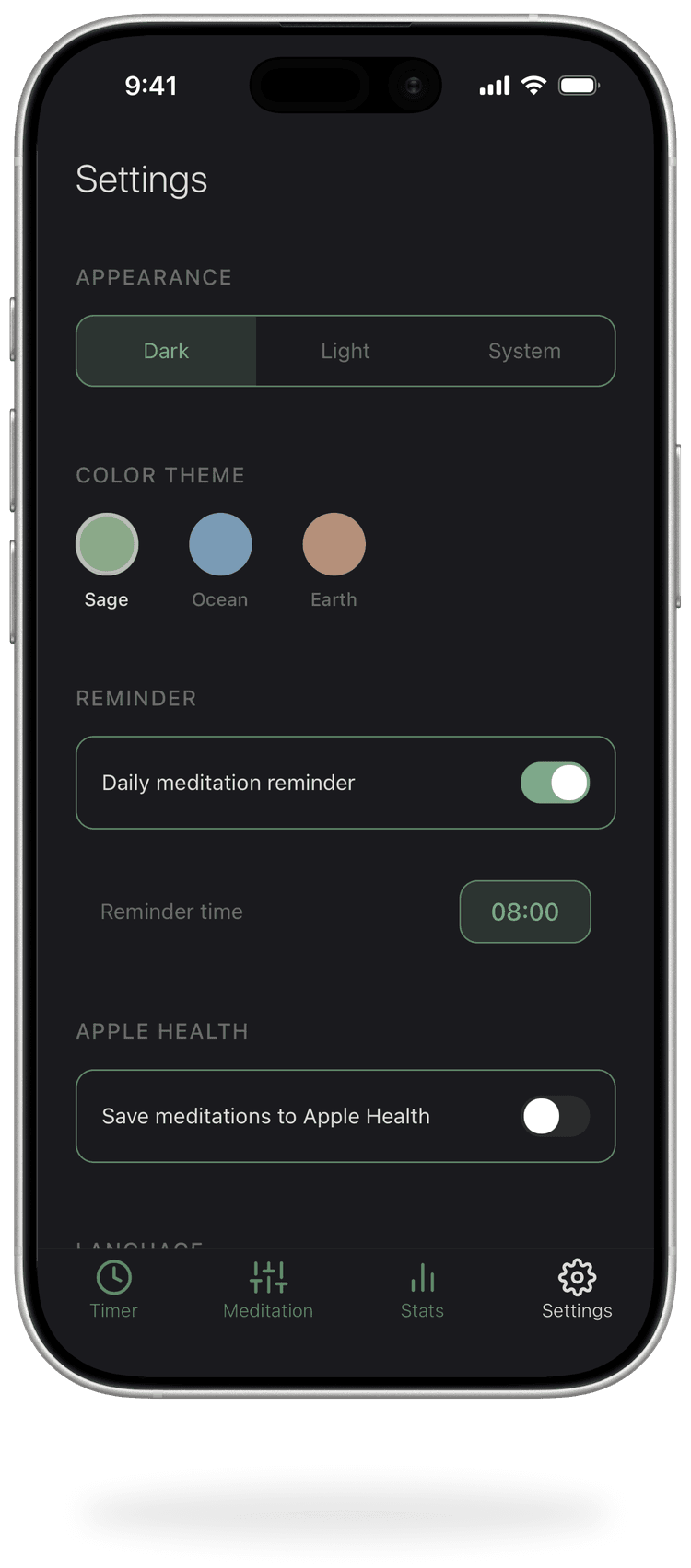 Settings and language